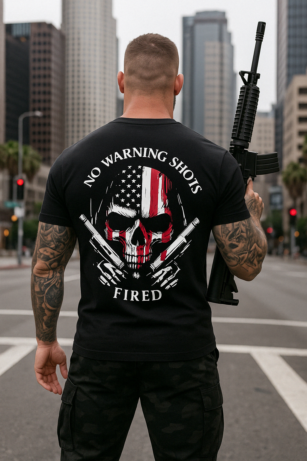 No Warning Shots Black-T-Shirt