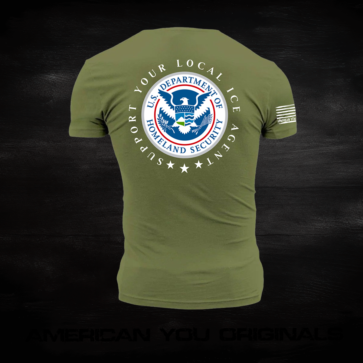 Support You Local Ice Agent - Military Green T-Shirt