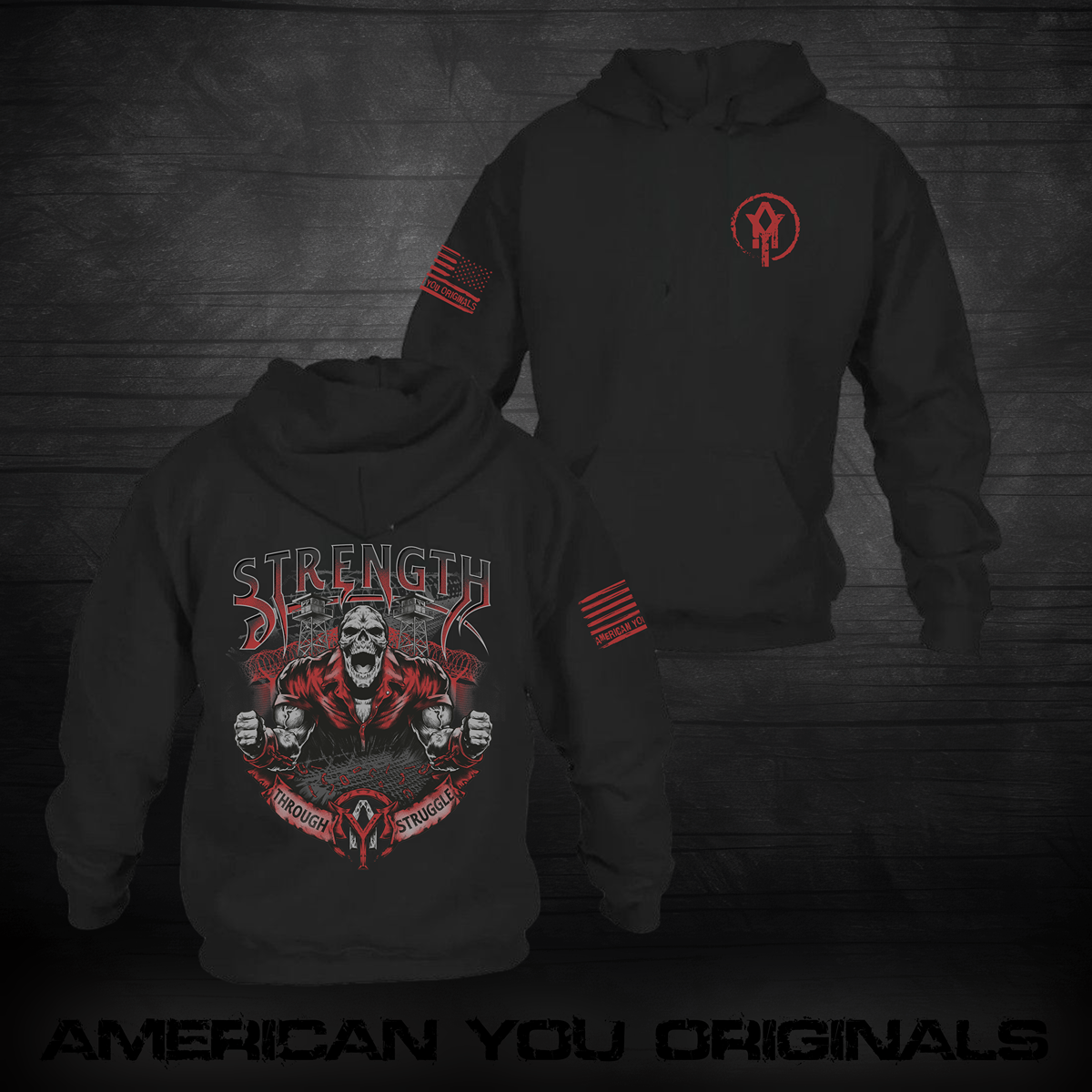 Strength Through Struggle Hoodie - Black