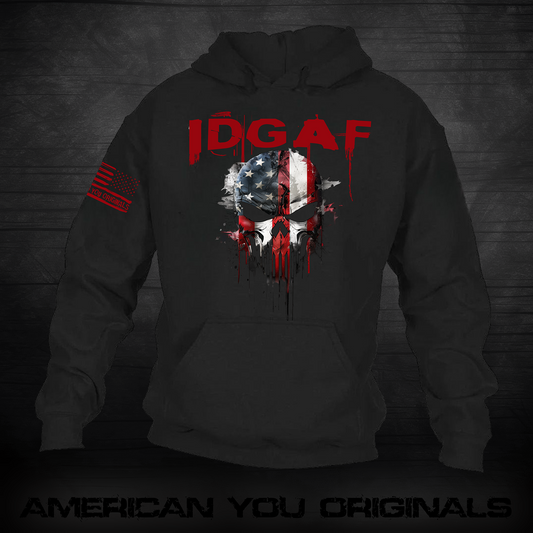 IDGAF Patriotic Hoodie - Black